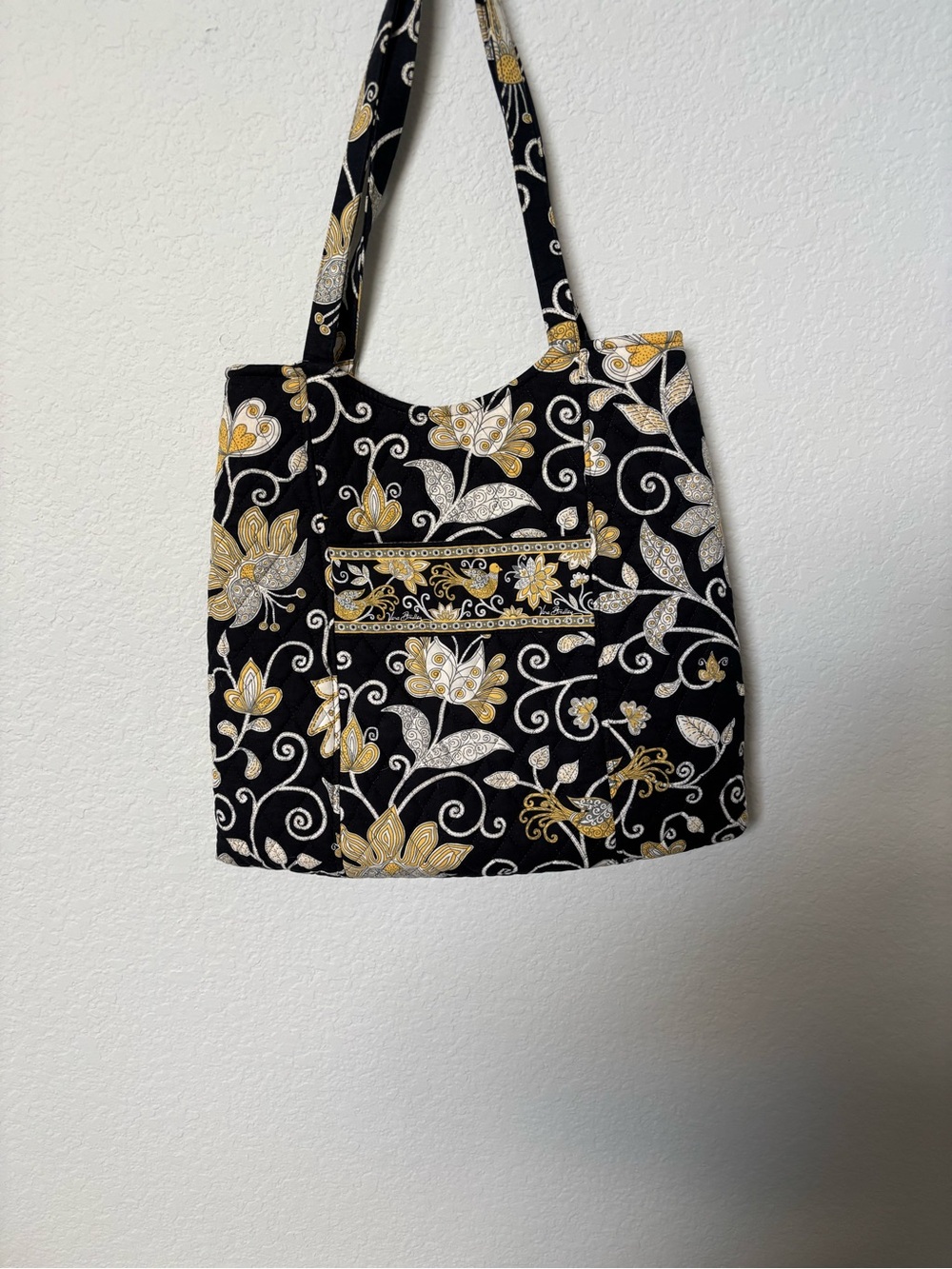 Vera Bradley Yellow Bird Quilted Cotton Tote - Pristine Like New Condition